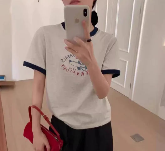 Love Graphic Crop Top - White Short Sleeve T-Shirt