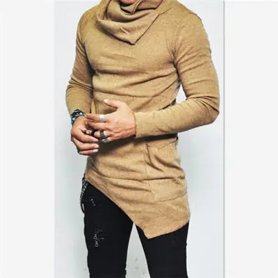 Unbalance Hem Long Sleeve Hoodies for Men 5XL
