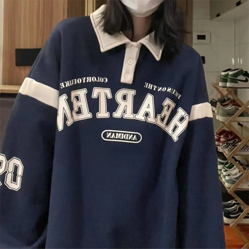 Plus Velvet Loose Hoodies for Women - Vintage Streetwear