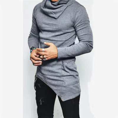 Unbalance Hem Long Sleeve Hoodies for Men 5XL