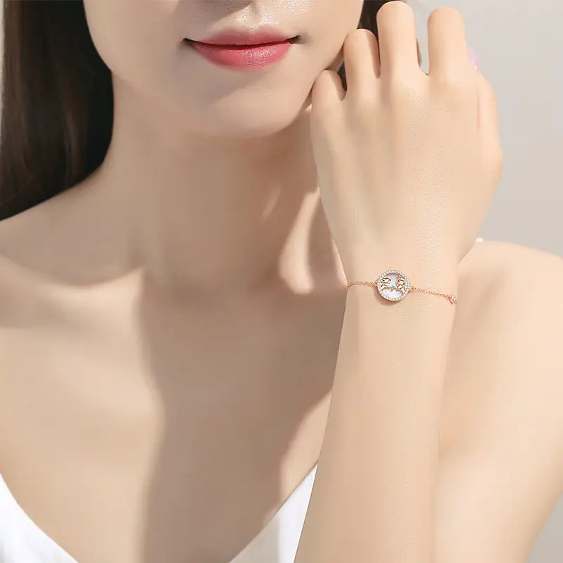 Sterling Silver Twelve Constellations Bracelet for Women