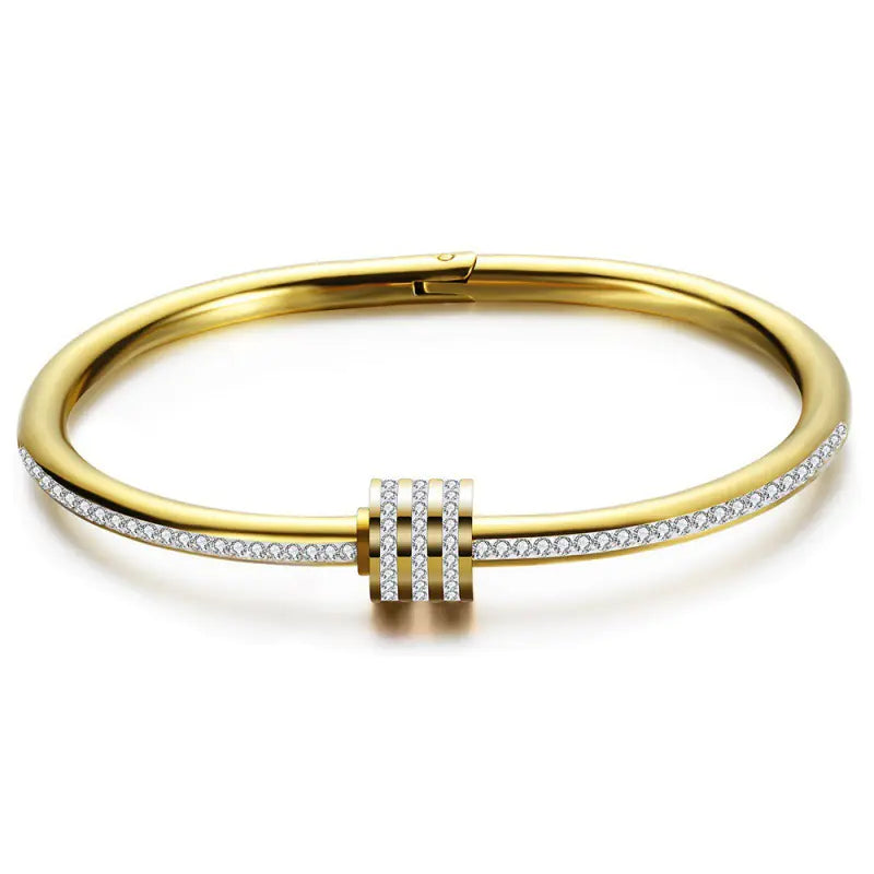 Three Rows of Clay and Diamond Bracelets