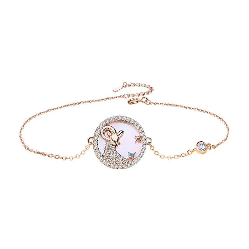 Sterling Silver Twelve Constellations Bracelet for Women