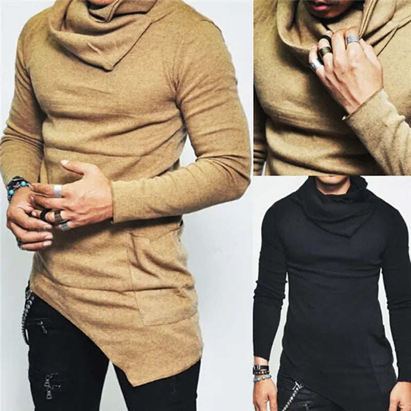 Unbalance Hem Long Sleeve Hoodies for Men 5XL